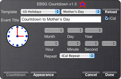 Back of the Widget (Countdown)